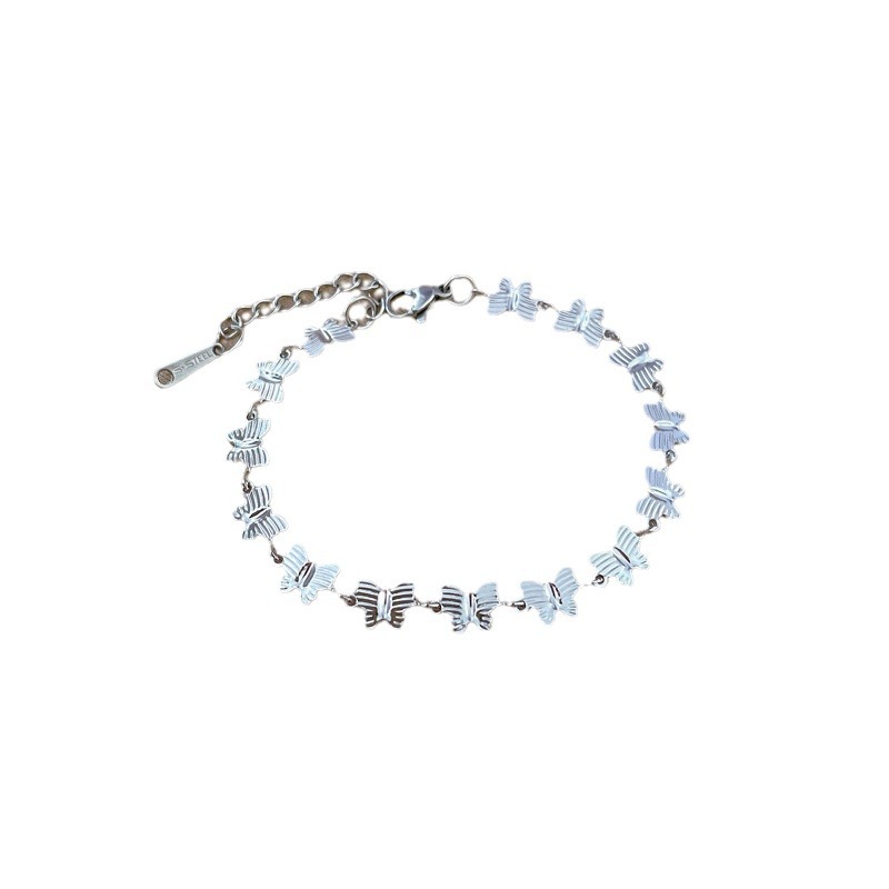 【 All-titanium Steel 】 Dongdaemun Minimalist style butterfly chain bracelet, a retro best friend of a female Internet celebrity Item Picture