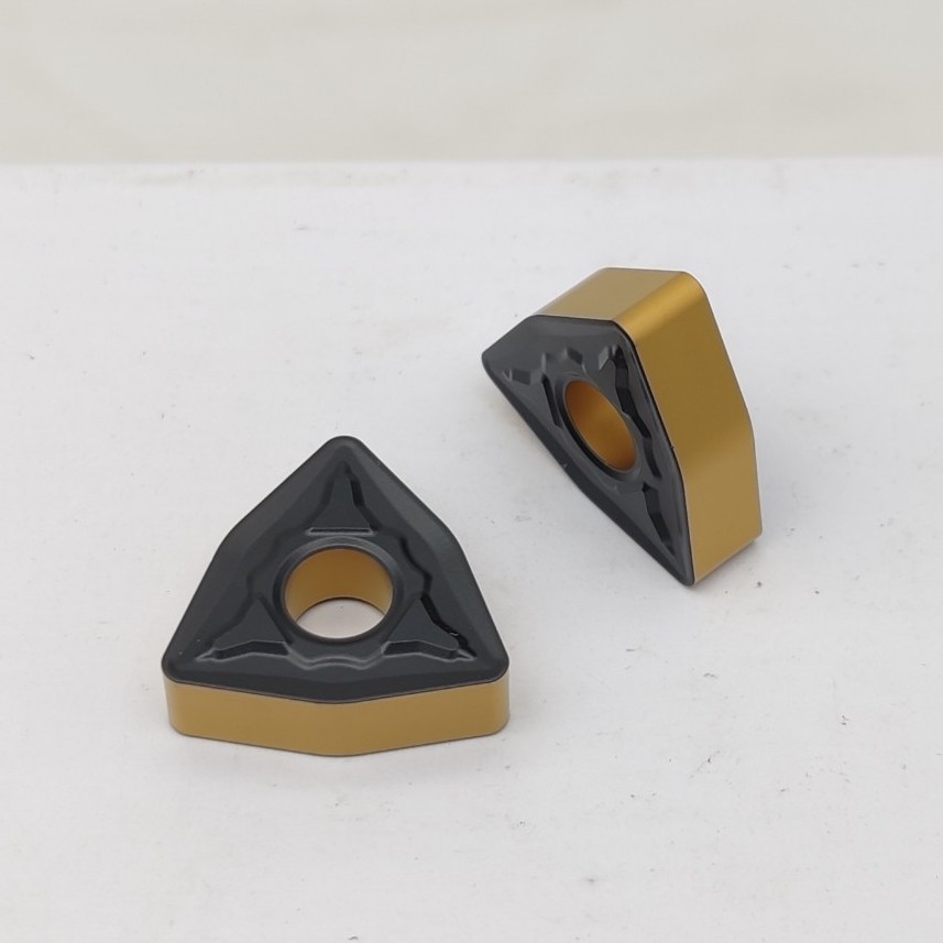 CNC peach-shaped external cylindrical turning blade WNMG080408-MF black gray OKE finish and semi-finish finish stainless steel details Picture