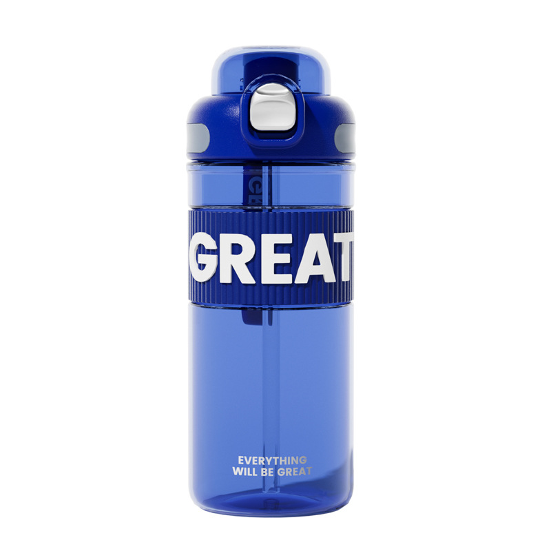 High appearance level, simple and pop-up lid straw cup, student sports straw cup, girlish heart, girls' casual cup, large capacity for double drinking Item Picture
