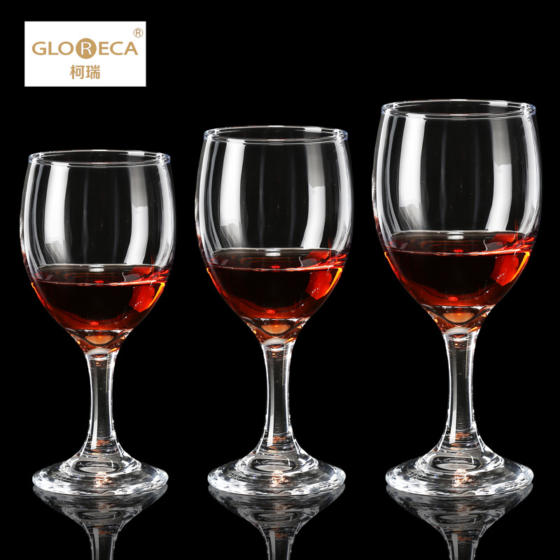 Kerui household hotel tall glass, one-piece formed red wine glass, creative reinforced glass cup, small wine glass manufacturer wholesale full figure