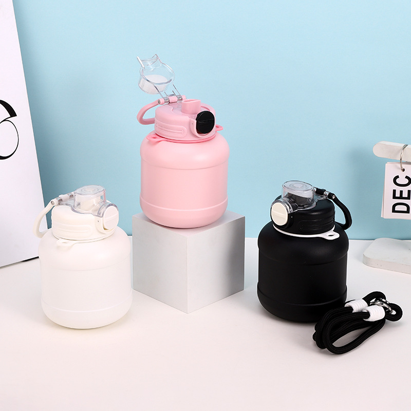New 316 stainless steel insulated cup, fitness tonnage cup, large-capacity hand-held ring, portable water cup, children's kettle details Picture