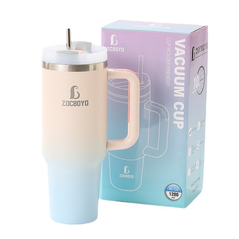 ZOCBOYO Cross-border 304 stainless steel handle car cup, large-capacity gradient cooling car cup Item Picture