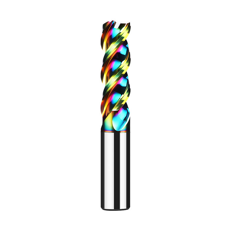 Original production of seven-color U-shaped groove aluminum milling cutters, tungsten steel three-edge hard alloy cnc numerical control tools, 3 lengthened Item Picture