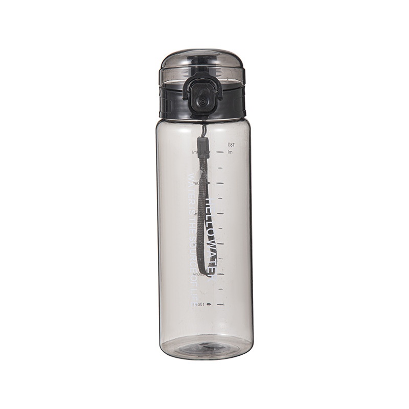 Wholesale of new simple frosted plastic cups, sealed and leak-proof direct drinking sports water cups, outdoor portable hand-held bouncy cups Item Picture