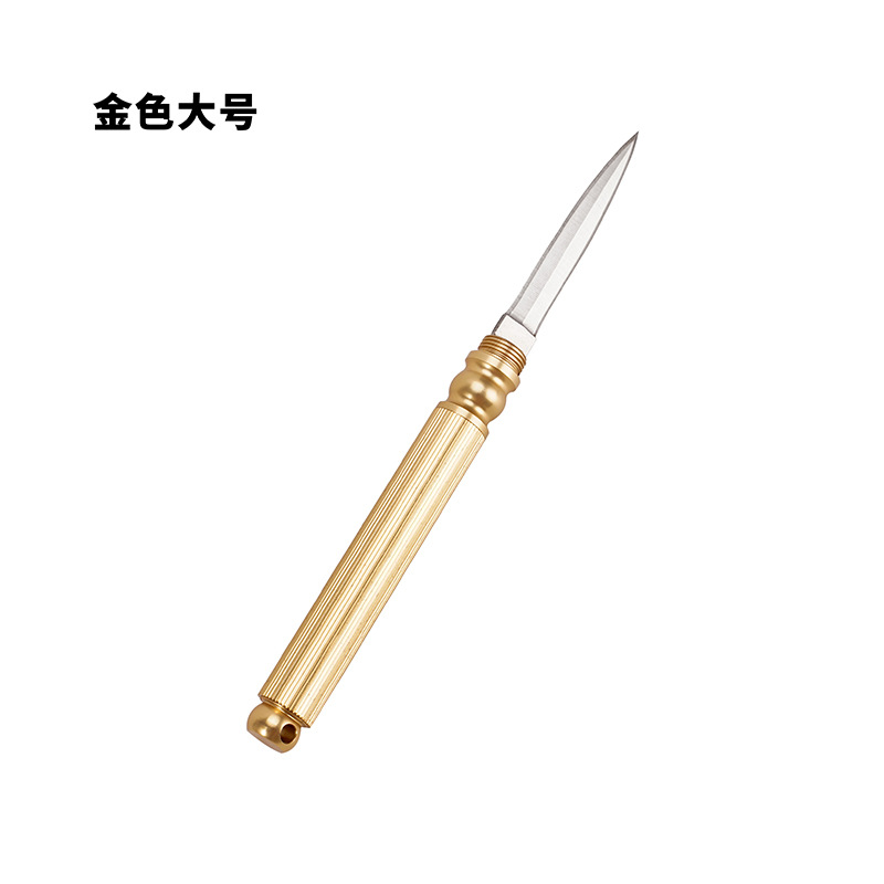 Outdoor multi-functional tube knife, self-defense mini folding knife, portable window-breaking tool, engraving knife, multi-functional fruit knife Item Picture