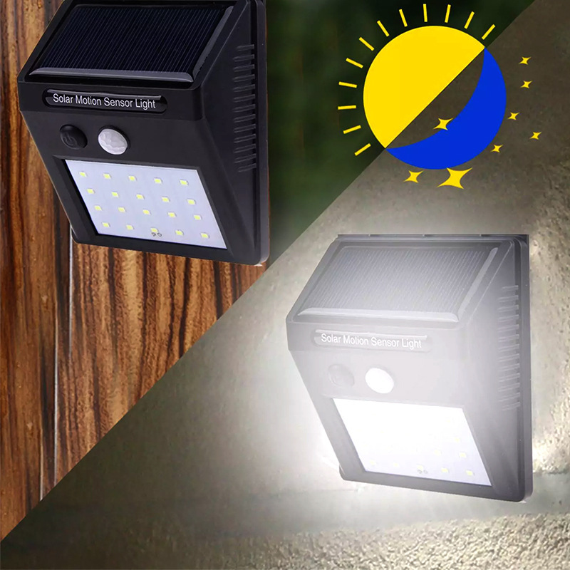 20 LED solar wall lamps, human-sensing courtyard small wall lamps, factory direct sales, one-piece consignment Application Scenario