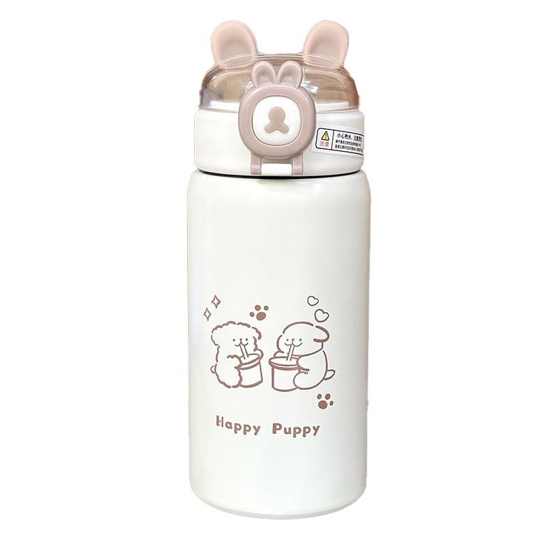 This thermos cup is a popular food-grade bestseller for students, featuring a high level of appearance, a portable ins style with a straw Item Picture