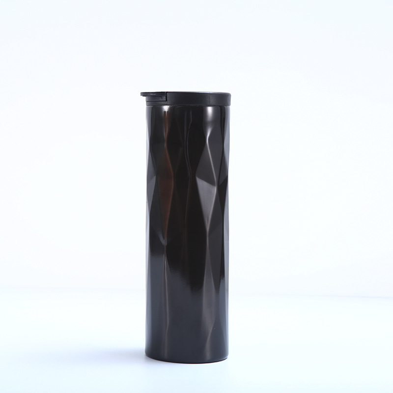Cross-border 304 stainless steel diamond-shaped car cup, creative irregular double-layer straight cup, sealed leak-proof insulated cup Application Scenario