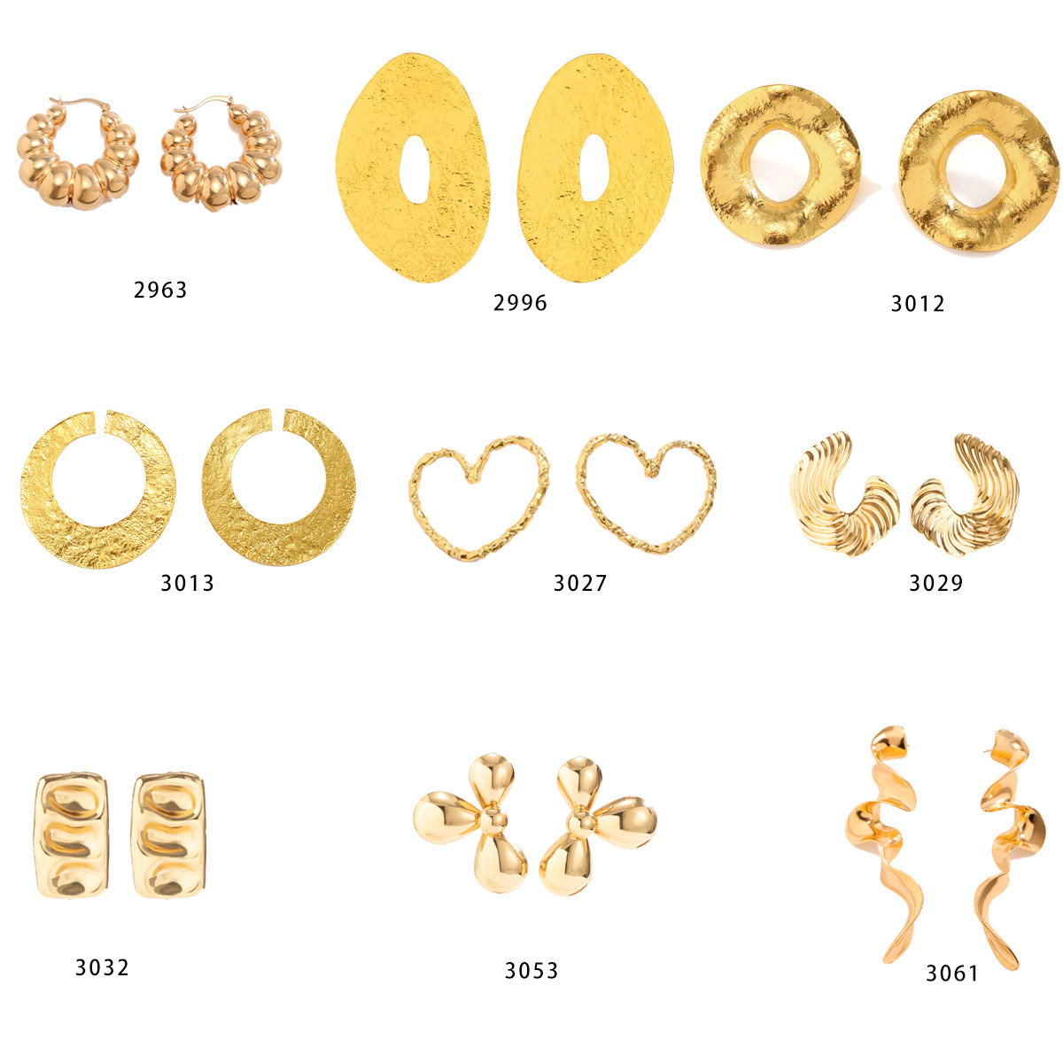 Exaggerated French round metal large earrings from Europe and America, simple and irregular texture, and niche stud earrings Item Picture