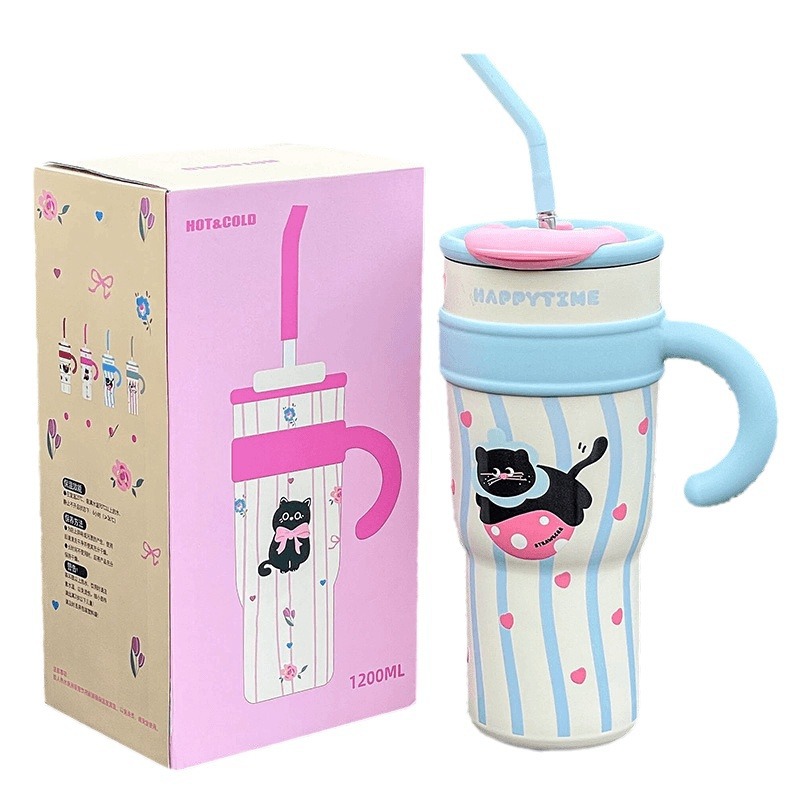 Giant ice Cup, large-capacity straw, insulated cup for girls, 2024 new model water cup, office, high appearance level Item Picture