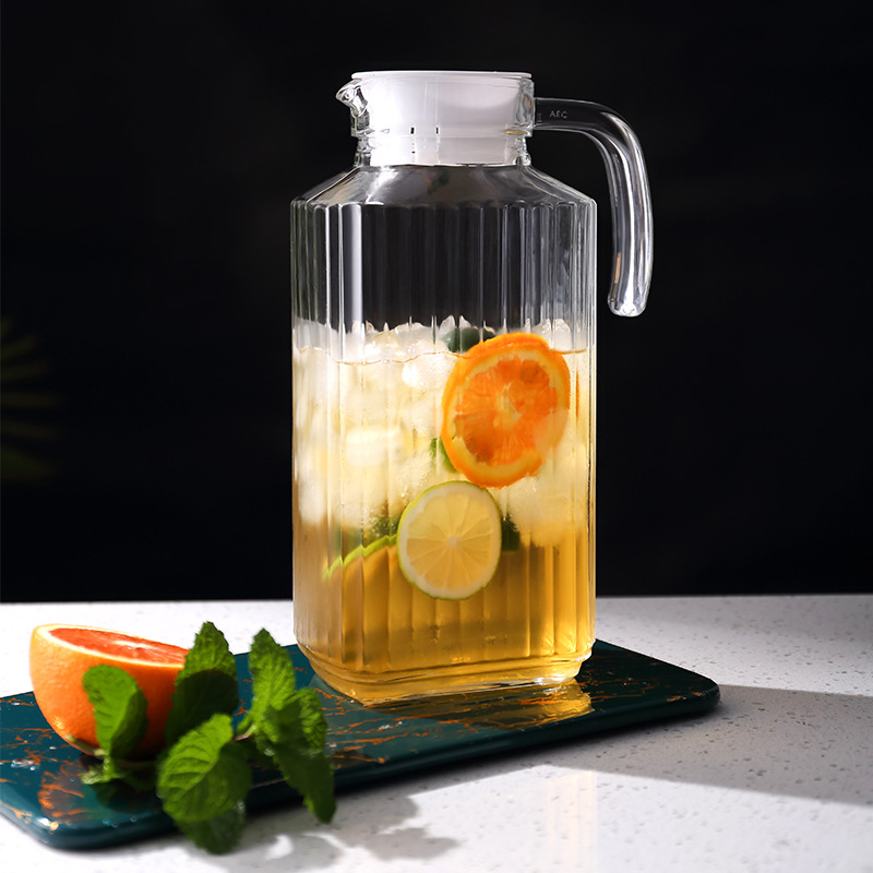 【 Factory Direct Supply 】 Green Apple Lemeiya Glass Water Bottle, Cooling Water Bottle, Juice Bottle, Water Set, logo Application Scenario