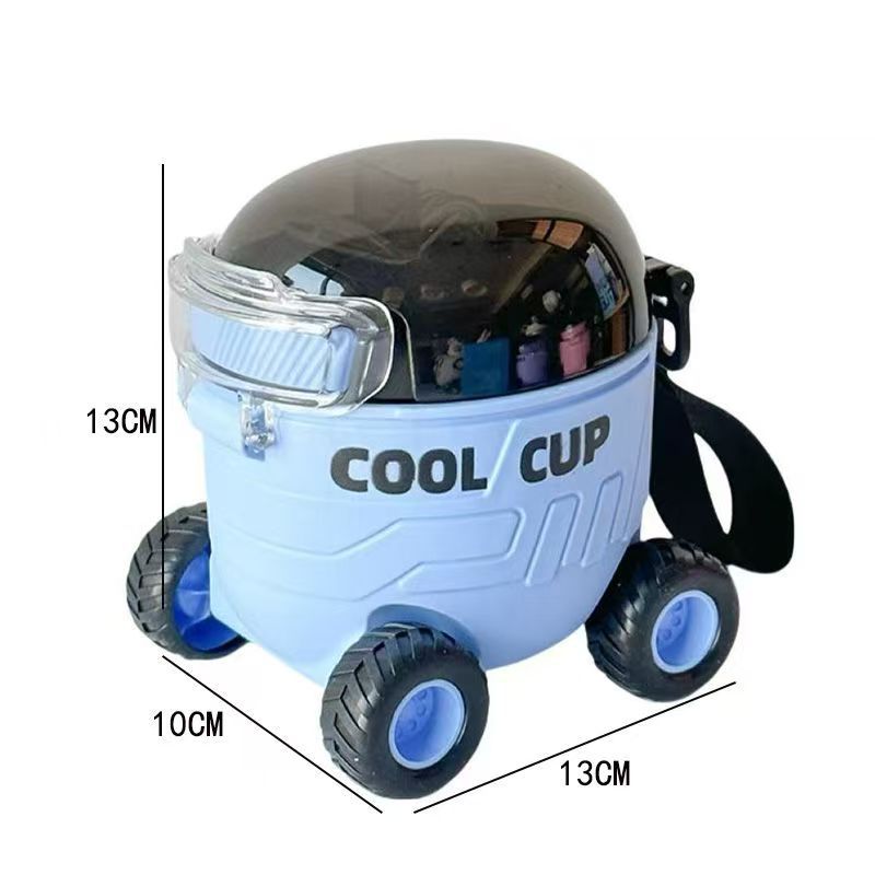 Wholesale of new cartoon Mars rover, children's plastic stroller, water cup, outdoor portable baby straw cup gifts Item Picture
