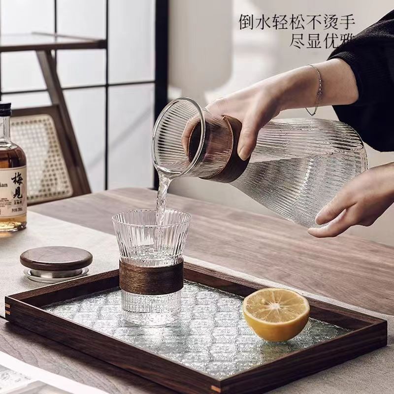 Cross-border cooling water kettle, glass high-temperature resistant cooling water kettle, household cooling water cup set, explosion-proof cooling water kettle, high appearance level details Picture