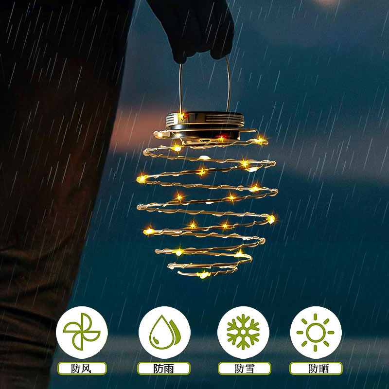 Cross-border solar ironwork pineapple lanterns, landscape lights, garden lights, outdoor courtyard lights, LED spring lights, lantern decorations Specification drawing