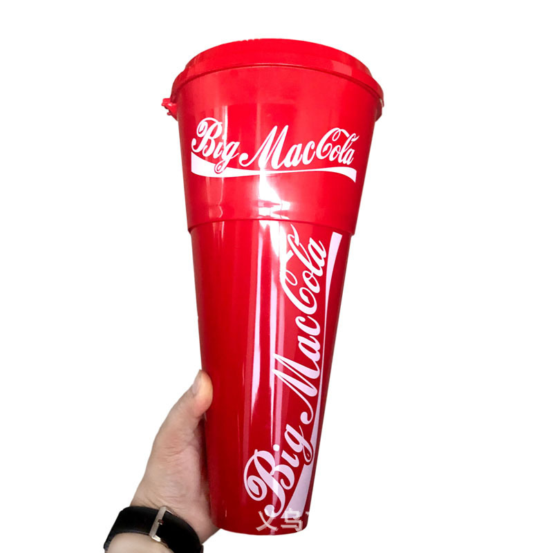 Customized manufacturer's large-capacity fried chicken cola cup can be made according to your provided picture. Color can be customized. Event festival straw cup, hot-selling cup Application Scenario