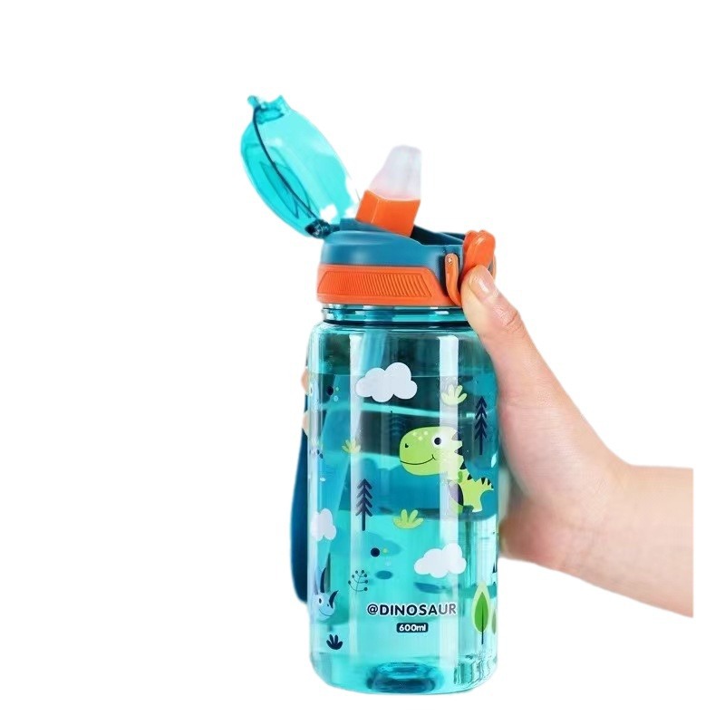 Cross-border Xiyin Internet celebrity bestsellers, high appearance level, slanted straw cup, cute cartoon children's water cup, pop-up lid plastic cup Item Picture