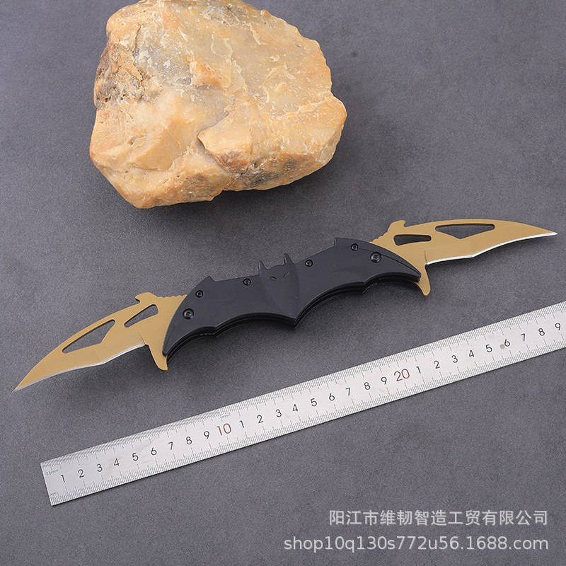 Multi-functional creative bat knife, stainless steel portable ABS folding knife, outdoor ornamental knife, game peripheral details Picture