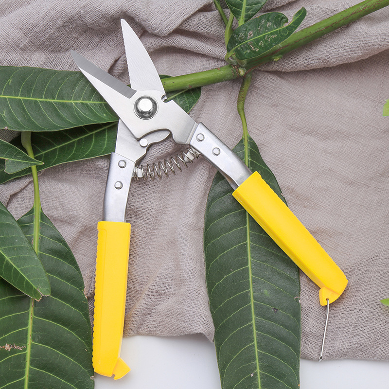 Iron sheet scissors, garden scissors tools, industrial-grade American multi-purpose strong stainless steel scissors, garden fruit-picking scissors Specification drawing