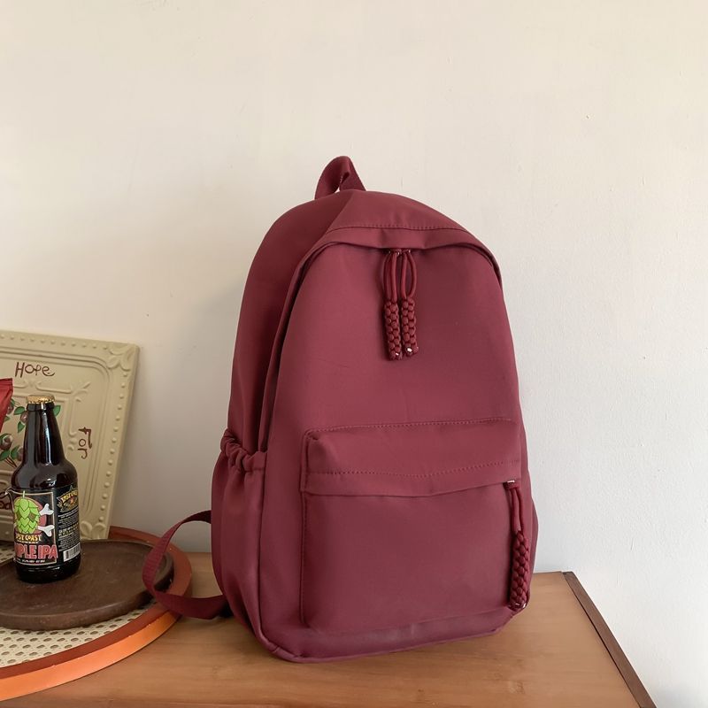 Large-capacity casual schoolbag for college students, ins Korean version, solid color backpack for middle and high school students, simple and versatile backpack undefined