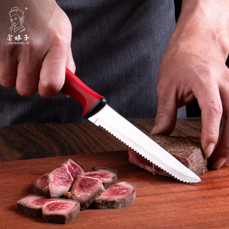 Yangjiang stainless steel beef cutlet knife, kitchen barbecue special steak knife, sharp slicing knife, household fruit knife details Picture