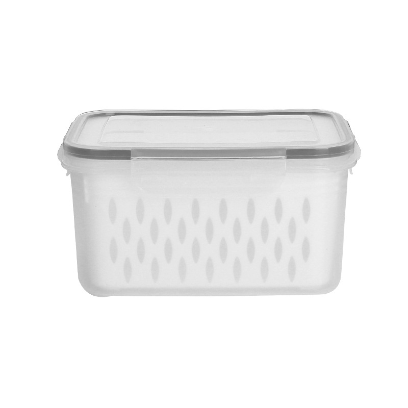 Wholesale of household food storage and preservation boxes, kitchen and refrigerator draining baskets, storage boxes, thickened plastic draining and preservation boxes Item Picture