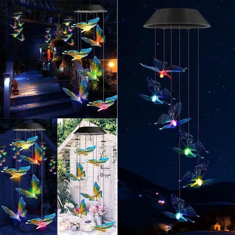 A variety of landscape decorative lights such as solar wind chime lamps, balcony and terrace decorative chandeliers, outdoor waterproof particle balls, etc Application Scenario