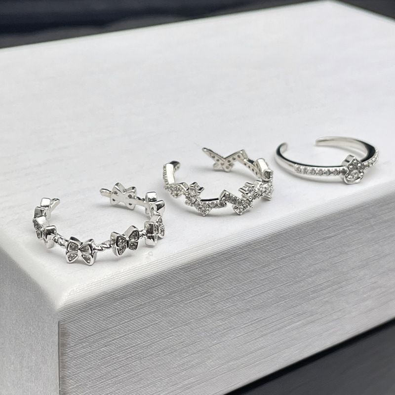 Simple and plain ring, small and versatile butterfly opening ring, women's niche design sense, elegant and fashionable, layering style food ring details Picture