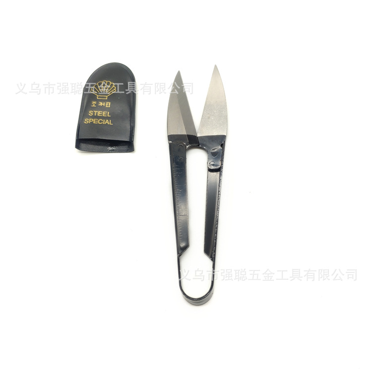 fan Korean yarn scissors, U-shaped scissors wholesale, cross-stitch small scissors, sharp tailor scissors, single-handled scissors Specification drawing
