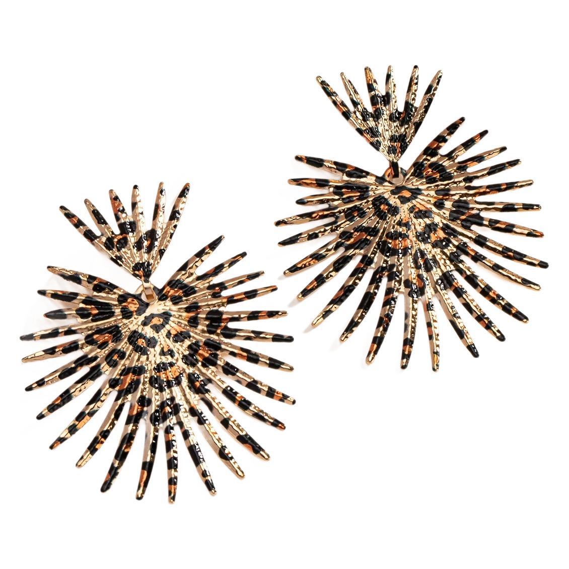 European and American retro fashion style leopard print women's earrings, high-end sense, simple and light luxury, versatile earrings and earrings Item Picture