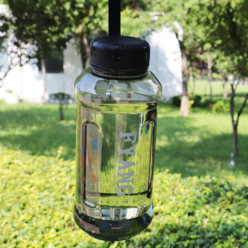 Free shipping water cup, high-temperature resistant tea brewing, outdoor sports, large-capacity plastic water bottle for boys, transparent space cup, portable Specification drawing