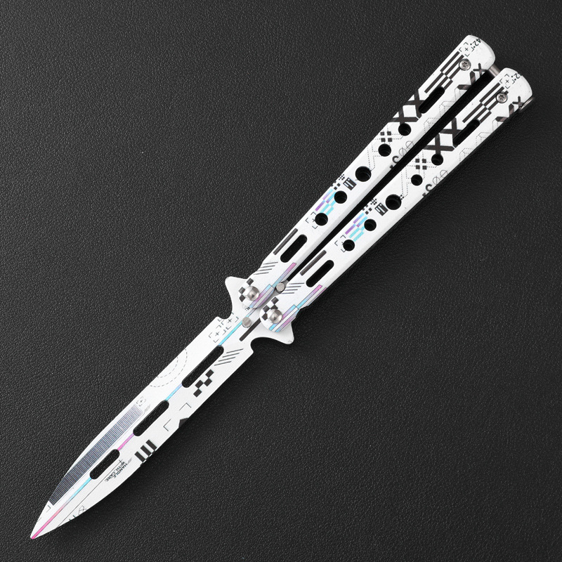 Butterfly Blade CSGO Butterfly Blade, unedged all-steel Butterfly Blade, Swing blade, folding blade, Butterfly Blade trainer, practice blade Specification drawing