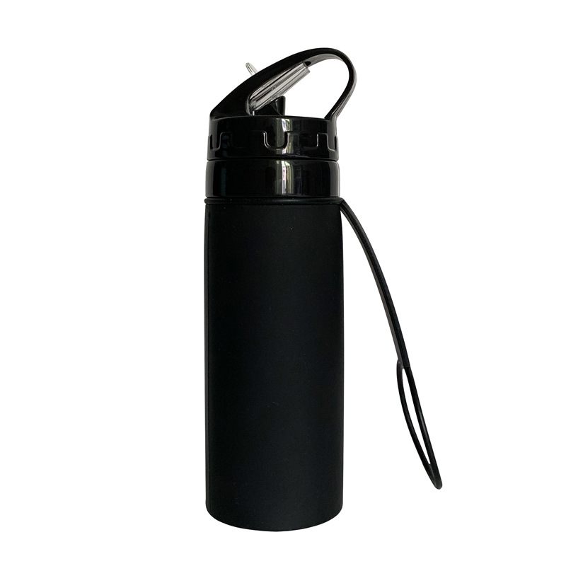 Portable sports water bottle, travel silicone cup, mountain climbing and cycling food-grade silicone foldable water cup, foldable Specification drawing