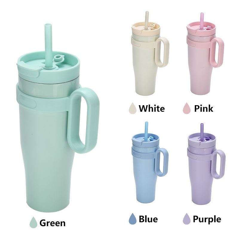 The new cross-border best-selling giant large-capacity insulated cup comes with a handle ice king cup and an outdoor sports water cup full figure