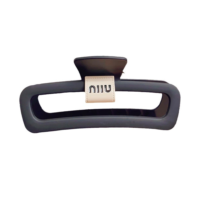 High-end miumiu letter square hair clip, women's spring and summer hair clip, large hair volume, shark clip, back head clipper Item Picture