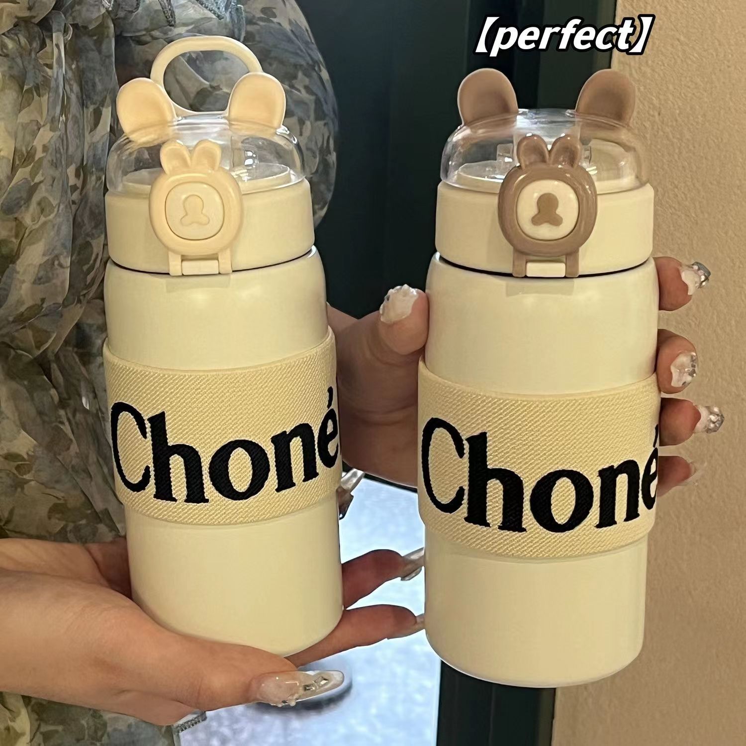 New cute and girlish insulated cup, high appearance level, simple autumn portable water cup, ins style student insulated cup Specification drawing