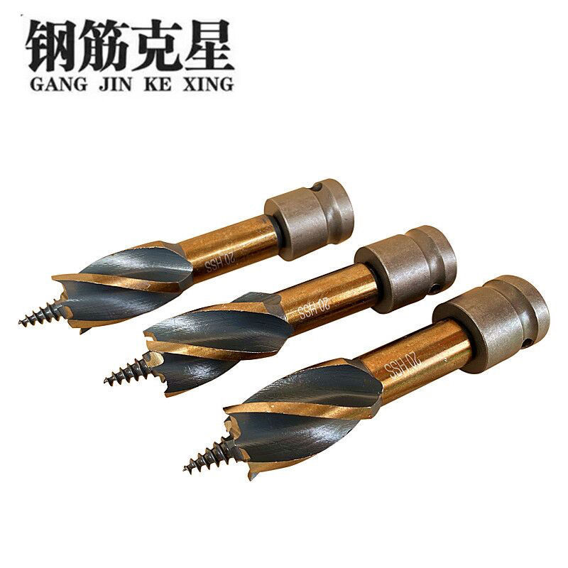Electric wrench drill bit, woodworking support drill, four-slot drill, extended twist drill bit, formwork drill, scaffold, woodworking hole opener Specification drawing