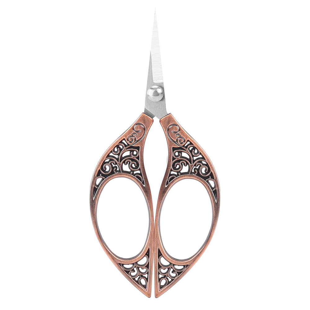 Wholesale of vintage small scissors, tailors, thread ends, tea tips, stainless steel office dragon and phoenix handcrafted special gold scissors Item Picture