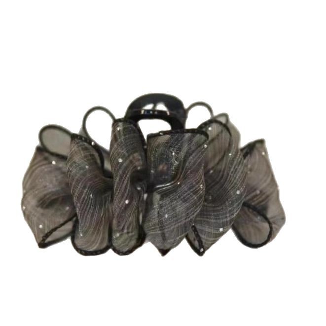 Cloud Bubble Grab women's new mesh hair clip, elegant and high-end at the back of the head, full diamond shark clip fluffy headwear Item Picture