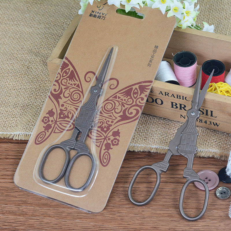 Xinyi Scissors, retro scissors, stainless steel titanium-coated scissors, Paris Church scissors, gold-plated small scissors, pointed scissors Application Scenario
