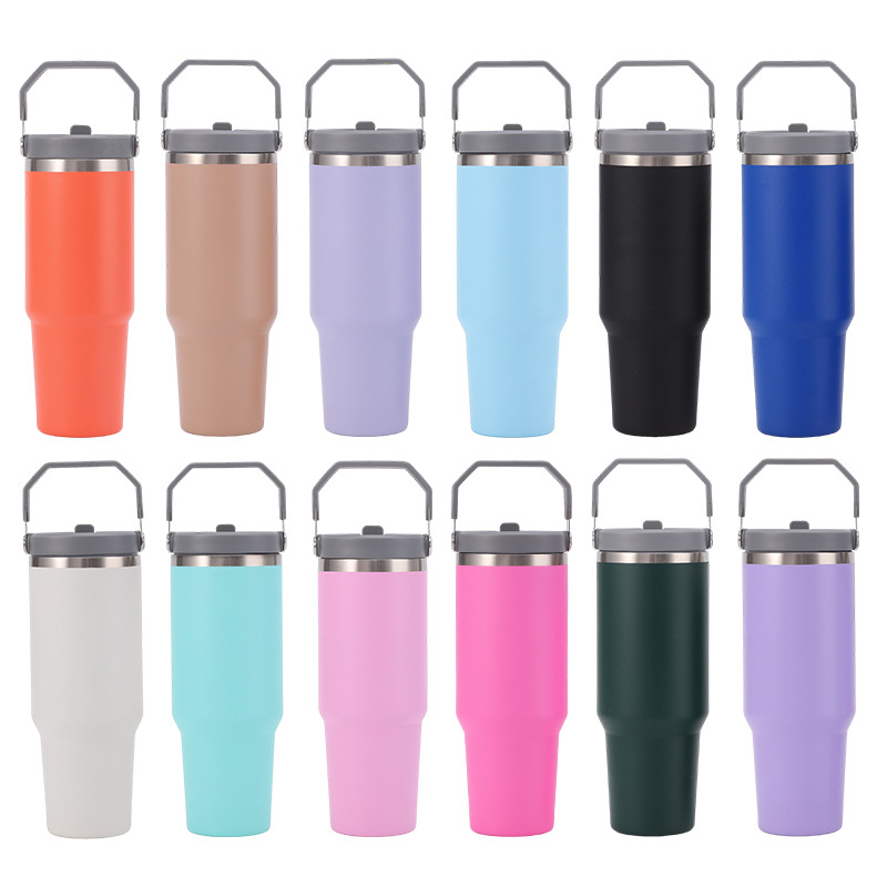 Cross-border 30oz portable car cup with straw, insulated cup, large-capacity heat and cold preservation, outdoor double-layer car water cup Application Scenario