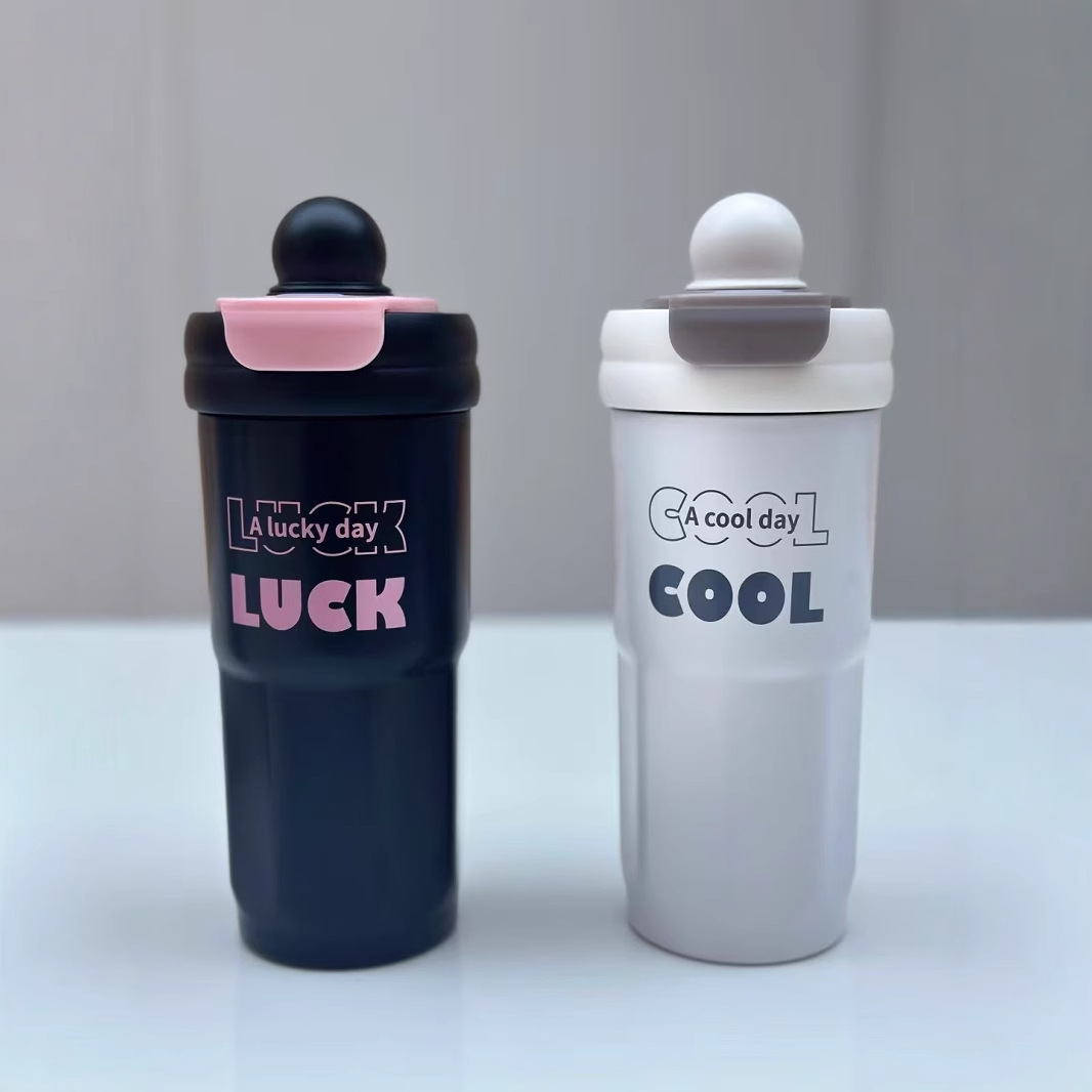ins style high appearance level portable insulated cup, stainless steel 316 water cup for girls and students, insulated tea water straw cup full figure