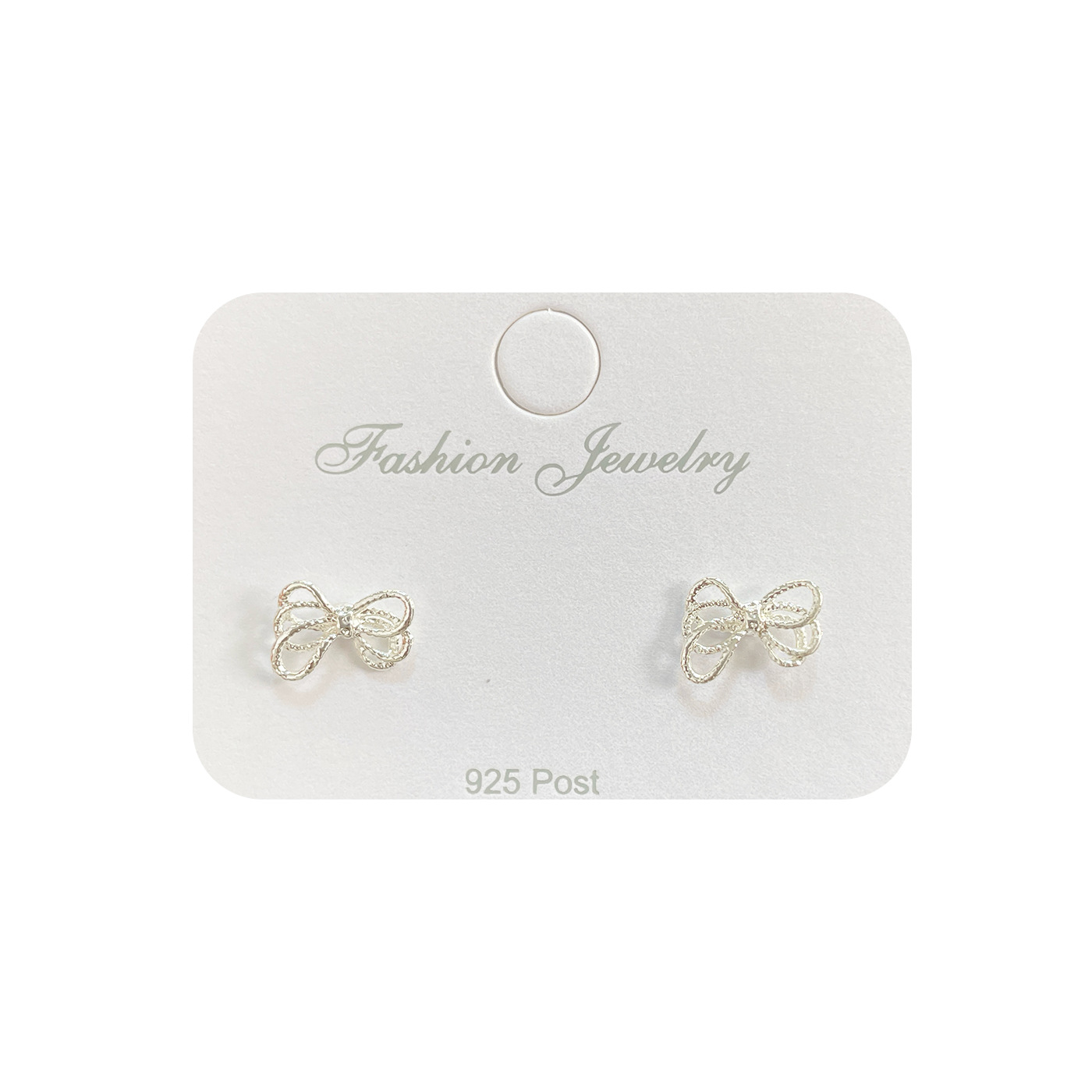 Silver small twisted rope knot bow stud earrings, women's silver needle design, simple and elegant daily wear, versatile earrings Item Picture