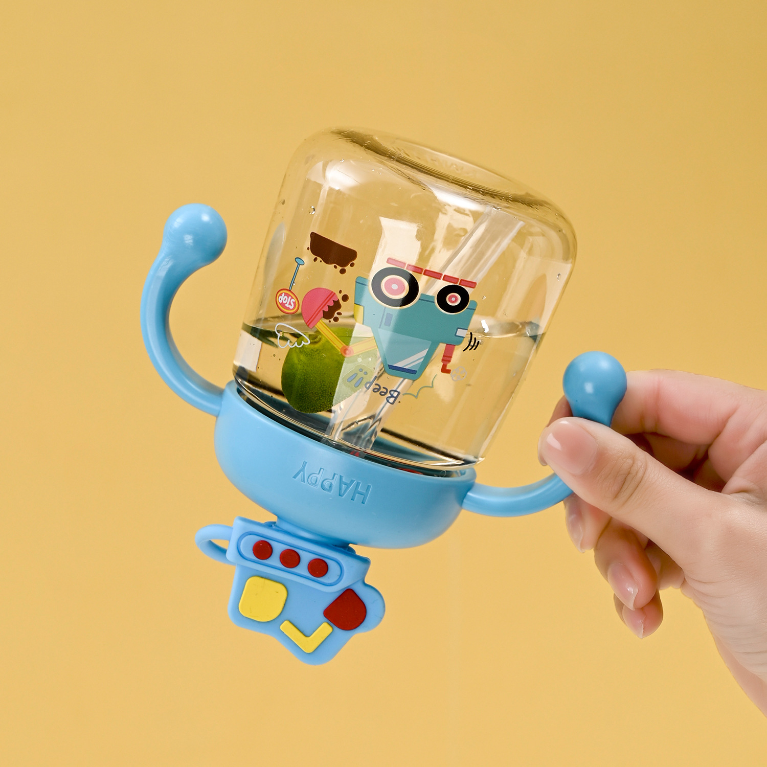 Children's milk cup, graduated direct drinking straw cup, milk learning drinking cup for babies aged 1 to 3 and above, high-temperature resistant milk bottle details Picture