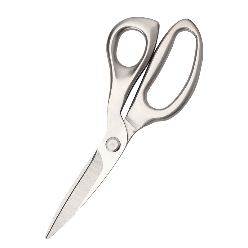 Stainless steel powerful scissors, kitchen household chicken bone scissors, barbecue food scissors, all-steel anti-rust, labor-saving, large handle Item Picture
