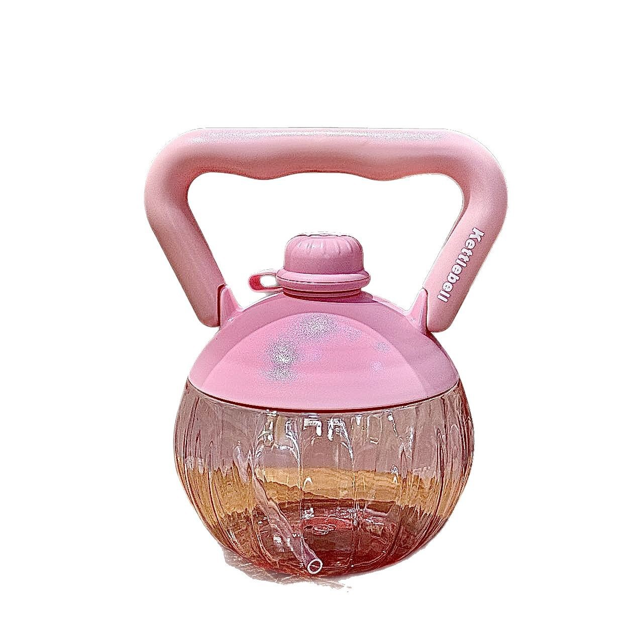 Summer's new creative dumbbell pot, fitness water bottle, portable handle, water-filled dumbbell plastic pot, arm training, full-body cup Item Picture