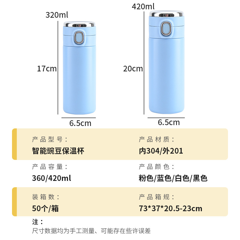 Wholesale 304 stainless steel pea smart insulated cups, simple and bountiful water cups, engraved logo advertising gift cups Application Scenario