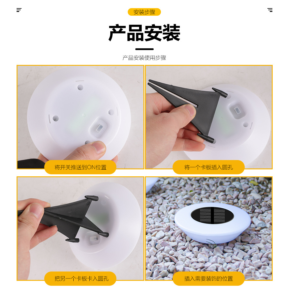 Solar-powered ground lights, lawn lights, villa landscape decorative ground lights, outdoor waterproof, courtyard and garden layout ground insert lights Application Scenario