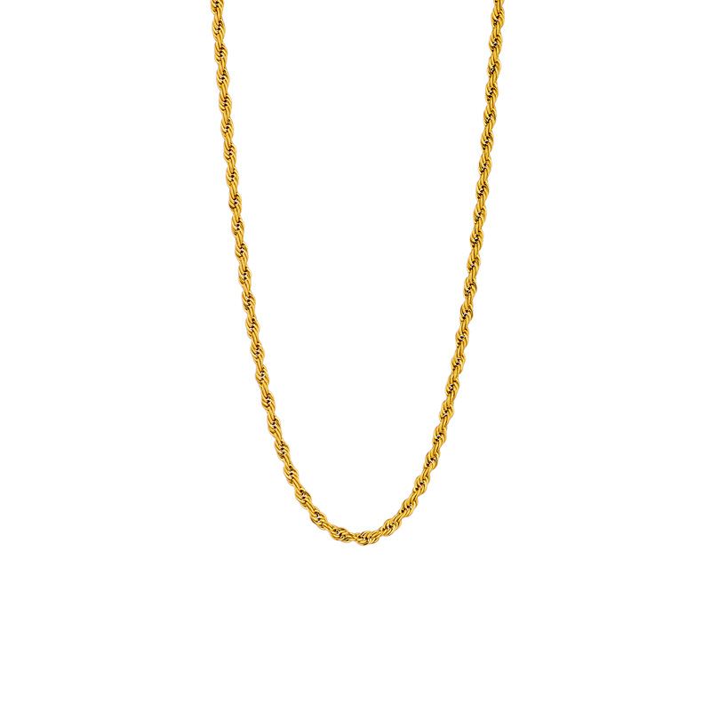 A cross-border fashionable, simple and niche design gold collarbone chain titanium steel twist bare chain jewelry necklace from Europe and America Item Picture