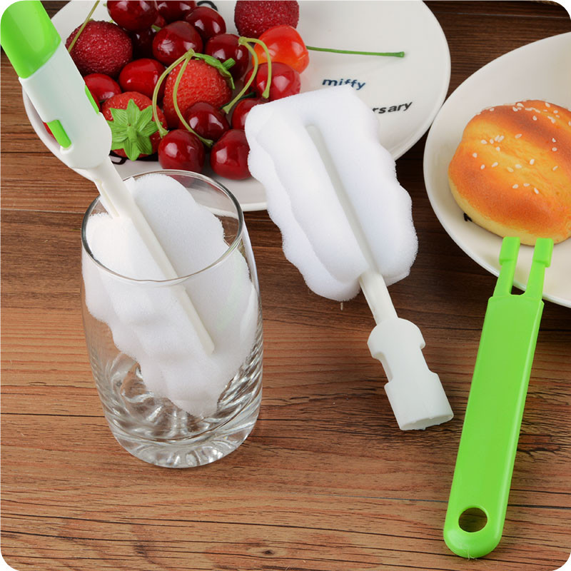 Factory wholesale sponge cleaning cup brushes, thermos cup brushes, baby bottle brushes, multi-functional cup cleaning brushes, water cup brushes, folding brushes details Picture
