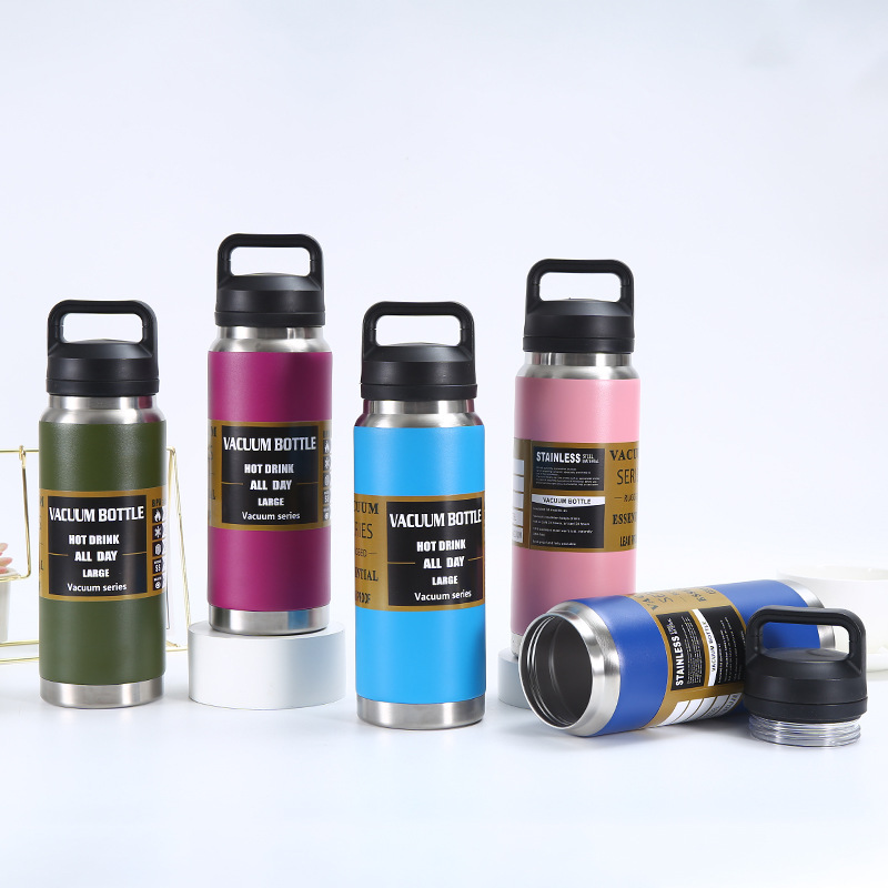 New stainless steel insulated cups, car cups, outdoor portable hand-held LIDS, mountain climbing kettles, outdoor sports kettles, cycling kettles details Picture